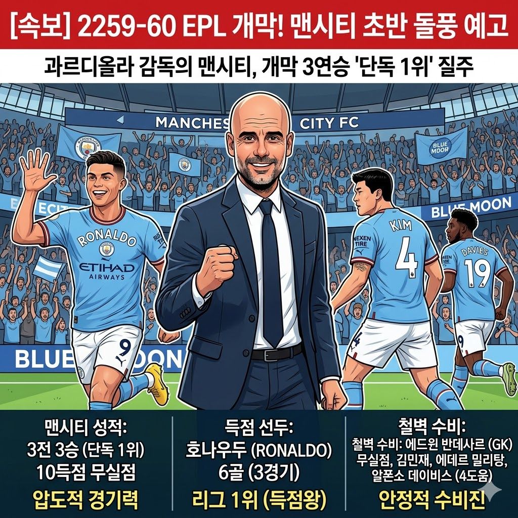 맨시티, 2259 EPL 초반부터 폭격!